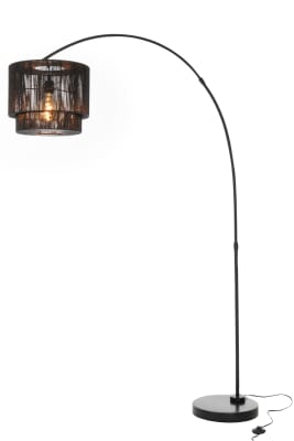 Floor Lamp Paul Rope Metal Black