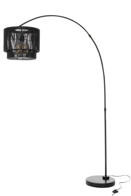 Floor Lamp Paul Rope Metal Black
