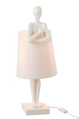 Lámpara Figura Apoyo Resina Blanco