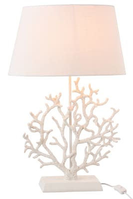 lámpara coral resina blanco