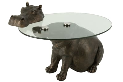MESA HIPOPOTAMO POLY BRONCE 