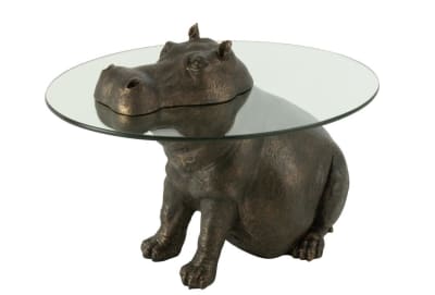 MESA HIPOPOTAMO POLY BRONCE 