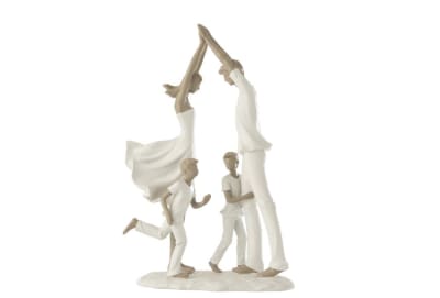 Pareja + Niños Resina Blanco/Topo 