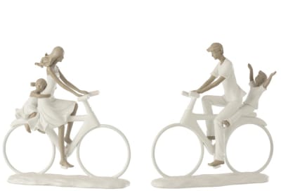 Padres + Niño Bicicleta Resina Blanco/Topo