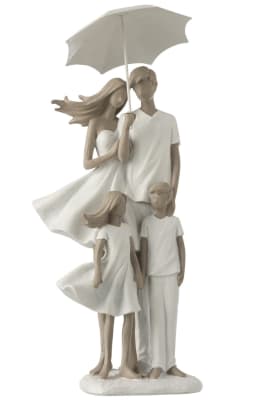 Familia + Paragua Resina Blanco/Topo 