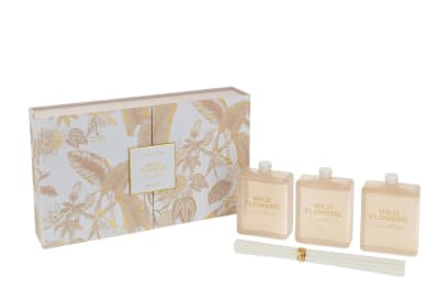 Caja 3 Aceite De Fragancia+Palos Wild Flowers Beige