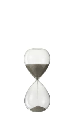 Reloj De Arena Decorativo Cristal/Arena Gris Small