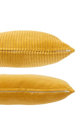 Cojín Velvet Cuadrado Algodón Ocre Surtido De 2