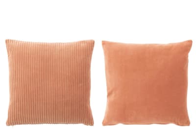 Cojín Velvet Cuadrado Algodón Rosa