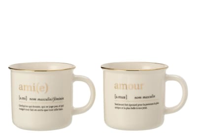 Taza Aje Amour Ami Cerámico Oro
