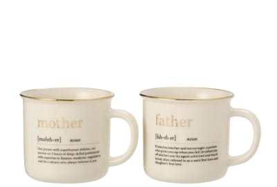 Taza Aje Mother Father Cerámico Oro