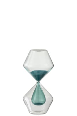 Reloj De Arena Doble Cristal Azul