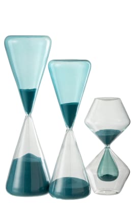 Reloj De Arena Cristal Azul Large