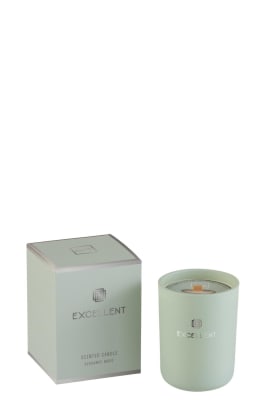 VELA PERFUMADA EXCELLENT VIDRIO VERDE MENTA SMALL-50U