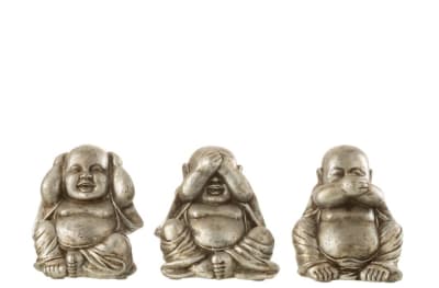 BUDA SENTADO  VER/OIR/HABLAR POLI PLATA