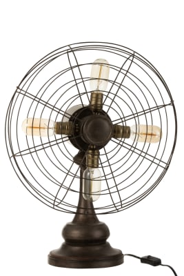 Lampara Ventilador Metal Marron
