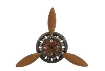 Reloj Hélice De Avión Metal Marrón/Negro 