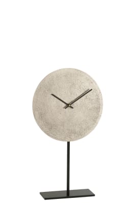 Reloj + Pie Metal Plata
