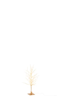 ARBOL SIN HOJAS+LED METAL ORO SMALL