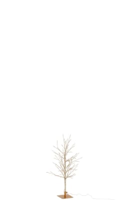 ARBOL SIN HOJAS+LED METAL ORO SMALL
