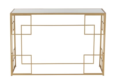 CONSOLA LINEAS METAL/CRISTAL ORO