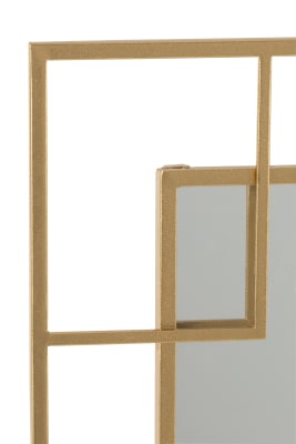 ESPEJO LINEAS METAL/CRISTAL ORO