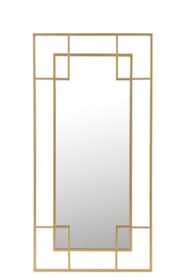 ESPEJO LINEAS METAL/CRISTAL ORO