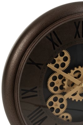 Reloj Radares Numerales Romanos Metal Marron/Oro