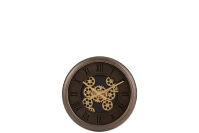 Reloj Radares Numerales Romanos Metal Marron/Oro