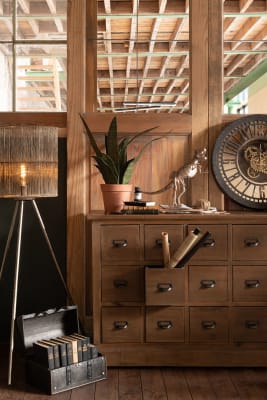 Lampara De Pie Metal Marron Antiguo Large