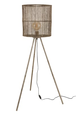 Lampara De Pie Metal Marron Antiguo Large