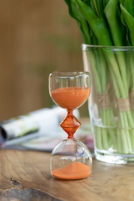 HOURGLASS 10MIN GLASS ORANGE