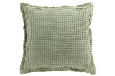 Almohada Patrono De Gofre Algodón Verde Claro