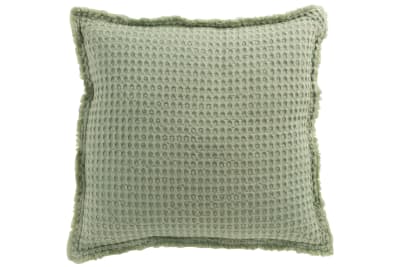 Almohada Patrono De Gofre Algodón Verde Claro