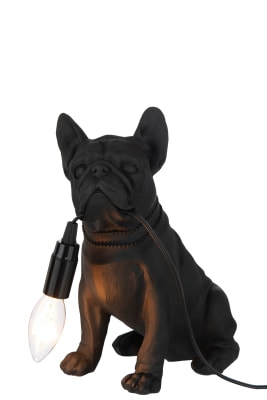 LAMPE BULLDOG POLY NOIR