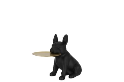 BULDOG PLATEAU POLY NOIR/DORE PEQUEÑO