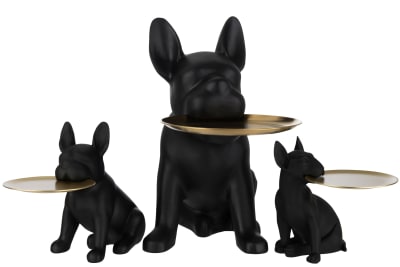 Buldog Plateau Poly Noir/Dore Large