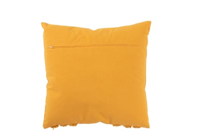 Cojín Motivos Forma U Algodón Ocre Cuadrado