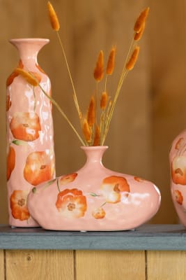 Jarrón De Cerámica Salmón/Naranja