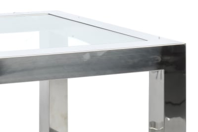 Mesa Auxiliar Acero Inoxidable/Cristal Plata
