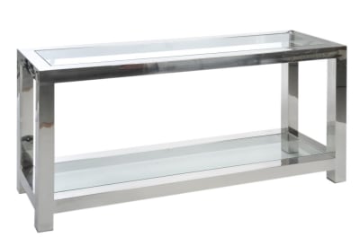 Consola Acero Inoxidable/Cristal Plata