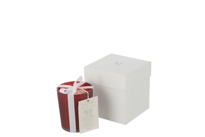 Vela Aroma Deluxe Vidrio Rojo Pequeña