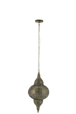 LAMPARA SUSPENDIDA ORIENTAL METAL ORO ANTIGUO SMALL
