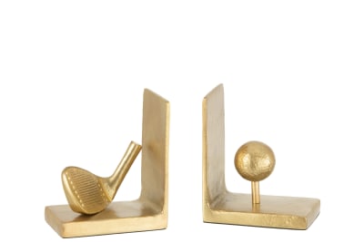 Set Sujeta libros Golf Aluminio Oro