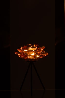 candelero de pie flor vidrio s