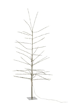 Árbol De Navidad Desnudo + Led Metal Blanco