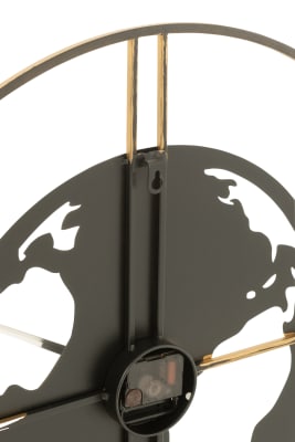 RELOJ MAPAMUNDI AGUJEROS METAL NEGRO/ORO SMALL