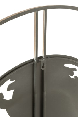 RELOJ MAPAMUNDI AGUJEROS METAL MARRON OSCURO LARGE