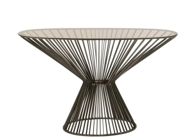 Consola Ovale Barra Metal/Vidrio Gris/Marron