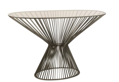 Consola Ovale Barra Metal/Vidrio Gris/Marron